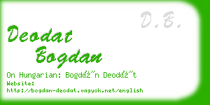 deodat bogdan business card